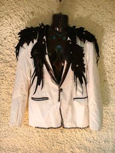 Unique Feathered White Jacket