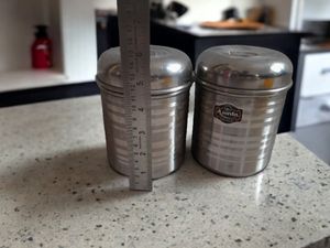 2 NEW 6&#34; Tea And Sugar Steel Container