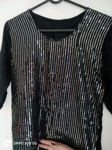 Black Sequence Kurti ✨