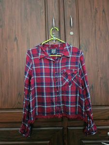 Red Plaid Long Sleeve Shirt