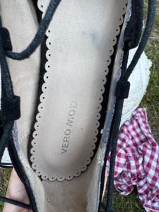 Black Lace-Up Flats
