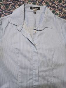 Striped button-down shirt