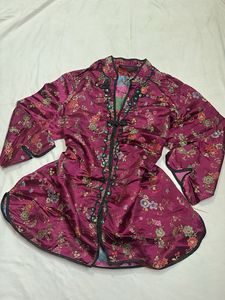 Mandarin satin Kimono dress/top