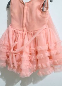 Peach Ruffle Party Dress