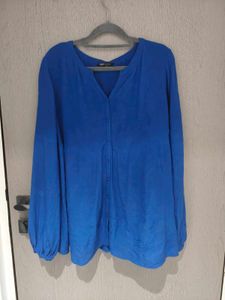 Blue Long Sleeve flared Top