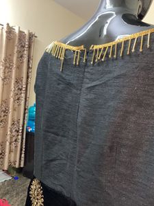 Boat Neck Black Velvet Gown