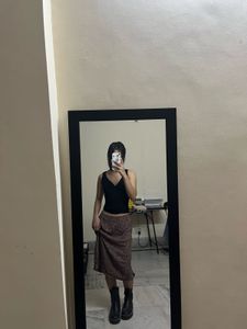 Animal Printed Leopard Pleated Slid Skirt