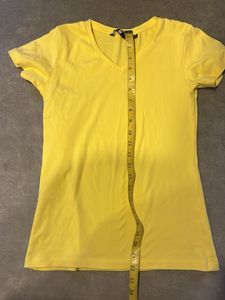 Yellow V Neck Fitted Top