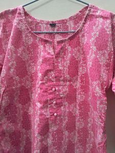 Pink Floral Kurta