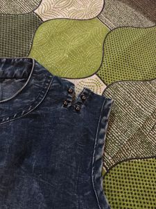 Denim frill top
