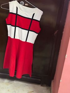 Red &amp; White Mondrian Style Dress