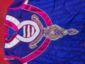 Blue &amp; Pink Embroidered Anarkali Suit