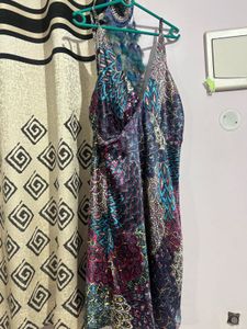 Patterned V-Neck Dress