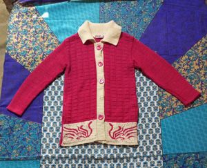 Stylish Pink Knit Cardigan