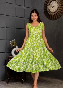 Green & White Sundress