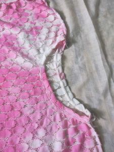Lace See Through Tie Die Top
