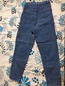 Blue Straight Fit Mom Jeans