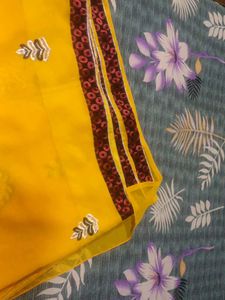 EMBROIDERD YELLOW SAREE
