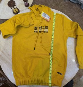 campus sutra Yellow 'No Bad Vibes' Hoodie