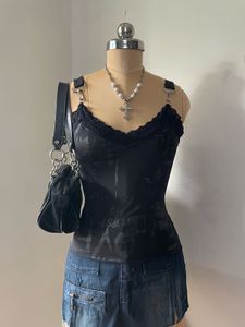 Y2K Black Chain Top