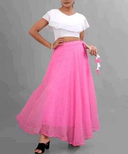 Pink Polka Dot Skirt Set