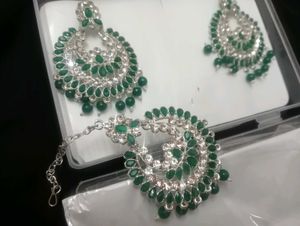 Emerald Green Indian Jewelry Set