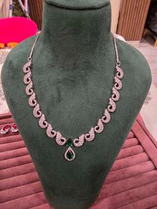 Zircon Green Stone Necklace Set
