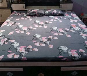 Cotton Bedsheet Elastic With Pillow