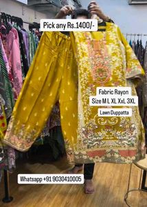 Rayon Kurta Set with Dupatta