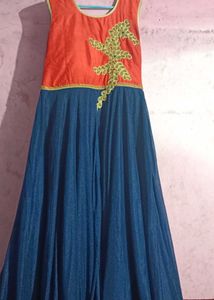 Orange & Blue Dress