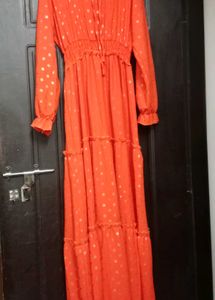 Elegant Orange Maxi Dress