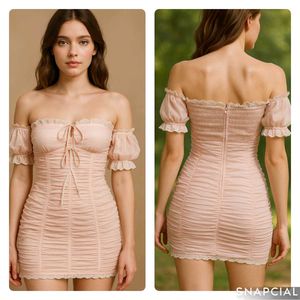 Blush Pink Off-Shoulder Dress