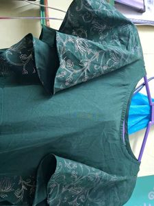 Green Dress with Floral Sleeves