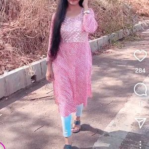 Pink Striped Kurta
