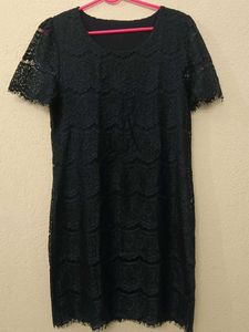 Dark Blue Lace Mini Dress