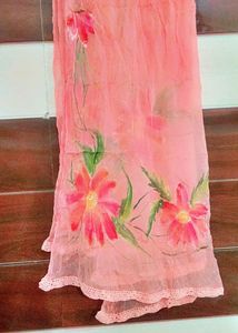 Gorgeous Hand Painted Prach Color 3 Piece Suit Se