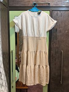 Donna Morgan Women's Tan and Cream Dress