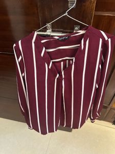 Striped Maroon Top