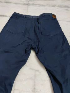 Blue Pants with Side Stripes