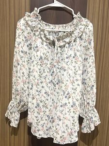 Floral Ruffle Off-Shoulder Blouse