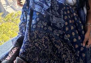Boho Blue Print Maxi Skirt