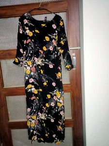 Black Printed Long Dress