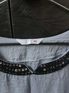Gray Embellished Blouse