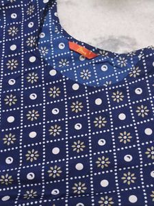 Navy Diamond Print Kurti