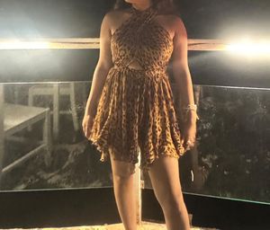 Leopard Print Halter Dress