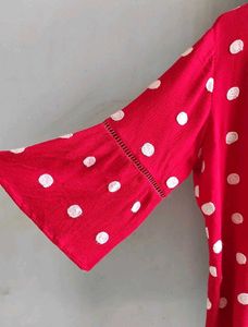 Red Polka Dot Top In Size M to L