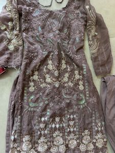 Organza Red Kurta Pakistani Set