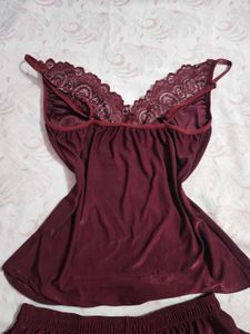 Burgundy Lace Lingerie Set