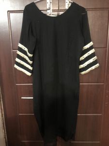 Black Dress with Trim Detail