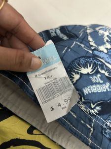 Blue Patterned Shorts